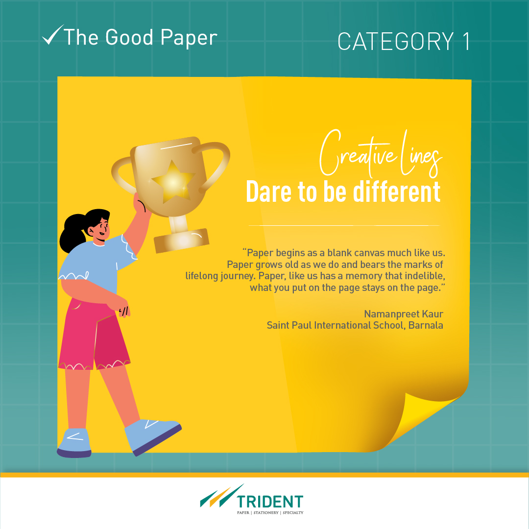 TridentGroupGLB's tweet photo. Competitions under #TheGoodPaper #CreativeCarnival leave us spellbound. The talent, creativity & enthusiasm sway away our hearts each time. Apart from winners, here are a few lines from participants that made an impact on our hearts.
Cheers to these #creativeminds.
#students https://t.co/99BWvwkbCl