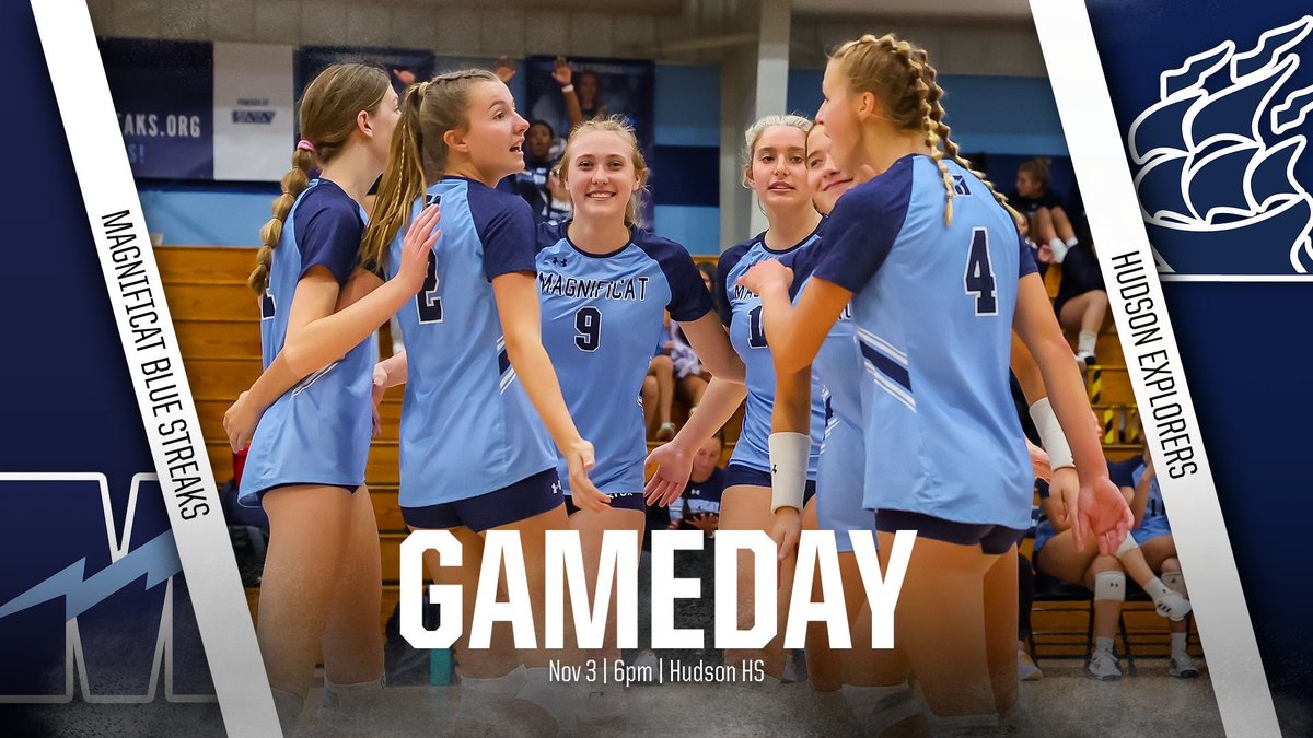 Magnificat Volleyball (@magnificatvb) on Twitter photo ⚡️GAMEDAY⚡️
Magnificat VB travels to Hudson HS to take on Hudson for the Regional Semi-Final!! Come out and cheer on your Blue Streaks! Match begins at 6pm. LETS GO STREAKS!! 💙⚡️🏐
#streaksup
#magsproud
📷: <a href="/captainsimages/">Pat Gallagher</a> ⚡️GAMEDAY⚡️
Magnificat VB travels to Hudson HS to take on Hudson for the Regional Semi-Final!! Come out and cheer on your Blue Streaks! Match begins at 6pm. LETS GO STREAKS!! 💙⚡️🏐
#streaksup
#magsproud
📷: <a href="/captainsimages/">Pat Gallagher</a>
