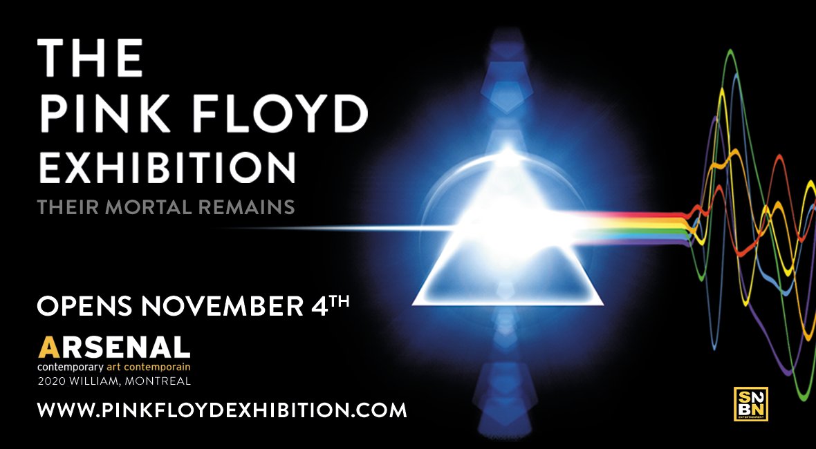 Opening tomorrow - The Pink Floyd Exhibition: Their Mortal Remains in #Montreal Tickets on sale now from pinkfloydexhibition.com 
#TheirMortalRemains #PinkFloyd #PinkFloydExhibition @pinkfloydtmr