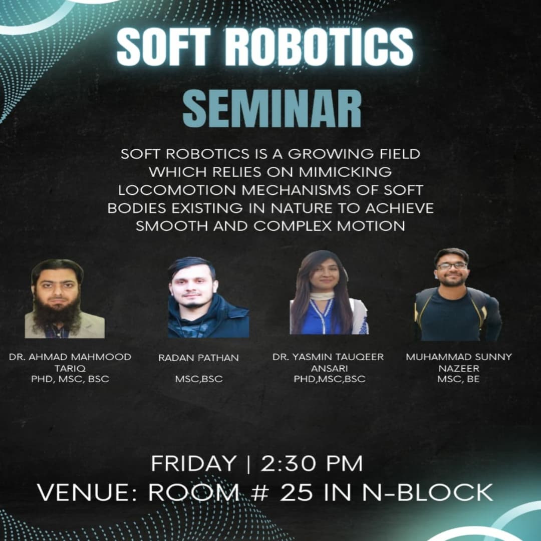 After successful workshop in @FAST_NUCES Faisalabad on #softrobotics and the potential of this futuristic class of robotics in Pakistan. Tomorrow morning we conduct workshop#3 in @sbasselums & later workshop#4 in @CUIofficial . Special shoutout to @GrowBot_project & @brairlab