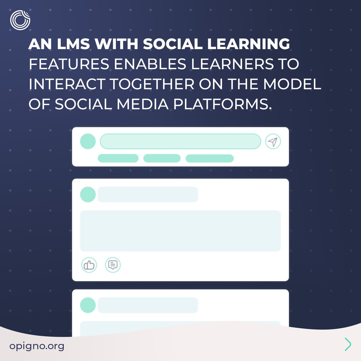Opigno's tweet photo. Let’s use social features.

Discover the advantages of an LMS based on some social media concepts in order to facilitate interactions and peer learning.

#elearning #sociallearning #socialmedia https://t.co/7uLlZ6yirT