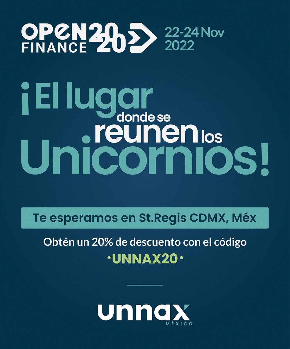 UnnaxPayments's tweet image. 🇲🇽¡Estamos muy emocionados de participar en el OpenFinance SUMMIT 2020!

Pásate por nuestro stand #A-15 y conversemos sobre todas las oportunidades que el #OpenFinance trae para el mercado mexicano.

#openfinance2020 #UnnaxMexico #sponsor
