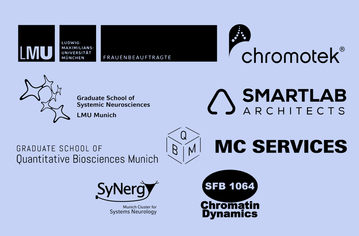 munichsoapbox's tweet photo. And another huge thank you goes to our Soapbox Science Munich 2022 Sponsors: @LMU_Muenchen  Frauenbeauftragte, Graduate School of Systemic Neurosciences, @ChromoTekGmbH, Smart Lab Architects, @MCServicesAG, @MunichQbm, @SyNergy_Cluster, SFB 1064 Chromatin Dynamics! https://t.co/MNmnQrlWxA