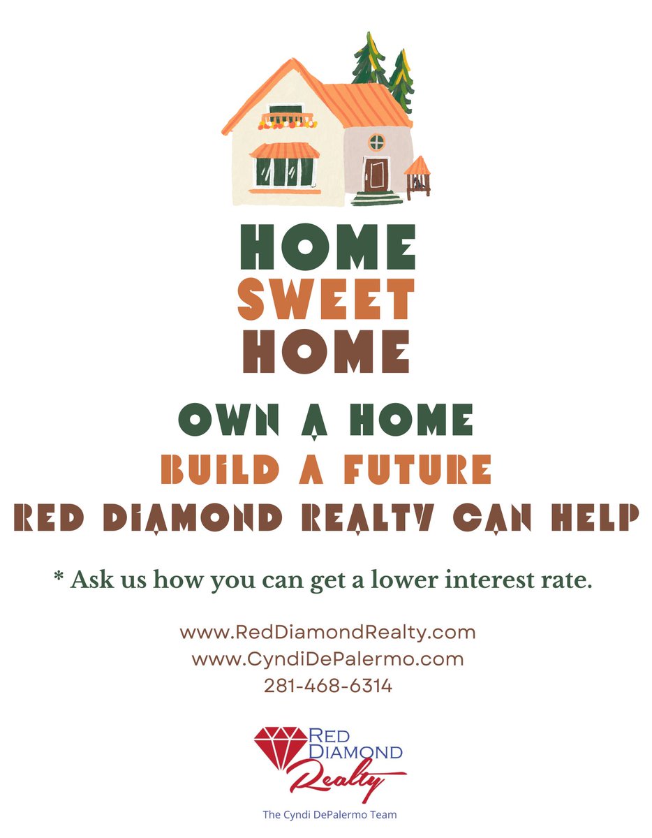 #RedDiamondRealty #RealEstate #TheCyndiDePalermoTeam #HomeSweetHome #LowerInterestRate #OwnYourOwnHome #HomeBuying #HomeSelling #HomeSearch #HouseHunting #DreamHome