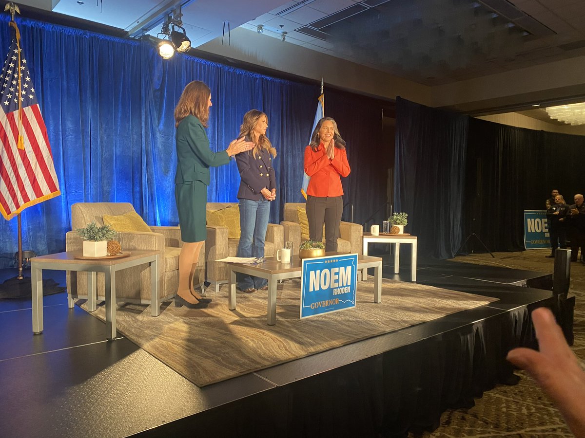 Monae4SDSOS's tweet photo. It was a full house at the Rushmore Plaza Holiday Inn in Rapid City as Governor Kristi Noem welcomed Representative Tulsi Gabbard to South Dakota. She had a very inspirational message to those of us in the audience. https://t.co/3Xan4YY83o