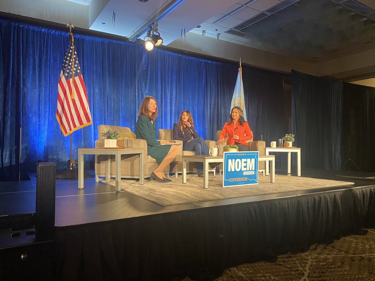 Monae4SDSOS's tweet photo. It was a full house at the Rushmore Plaza Holiday Inn in Rapid City as Governor Kristi Noem welcomed Representative Tulsi Gabbard to South Dakota. She had a very inspirational message to those of us in the audience. https://t.co/3Xan4YY83o