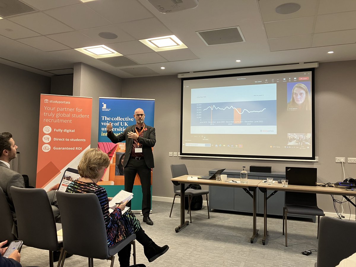 ThePIENews's tweet photo. A new region on our doorstep? Fascinating debate at the @UUKIntl x @Studyportals launch into European data insights #WAWS #intled https://t.co/BBOUZDGgJl
