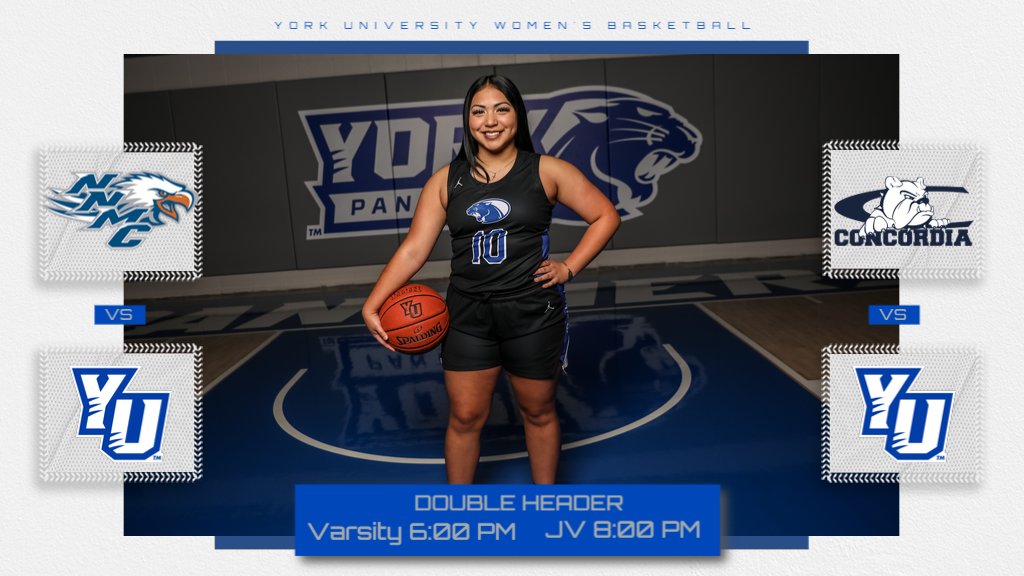 YUPanthersWBB's tweet photo. 1st Home Games for York University Women's Basketball program! 
Varsity 6:00pm &amp; JV 8:00pm!
Come out to the Freeman Center &amp; cheer on the Panthers! #YorkUniversityNE #Believe https://t.co/lHN3hbFPhg