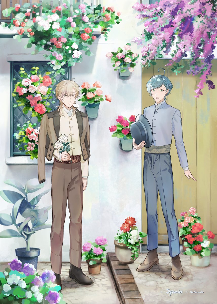 薫&amp;奏汰と世界の衣装アンソロジー『せかいのうろこたち』に寄稿させて頂いたイラストです💐二人の笑顔に溢れたとっても素敵な企画でした…ありがとうございました！
#せかいのうろこたち