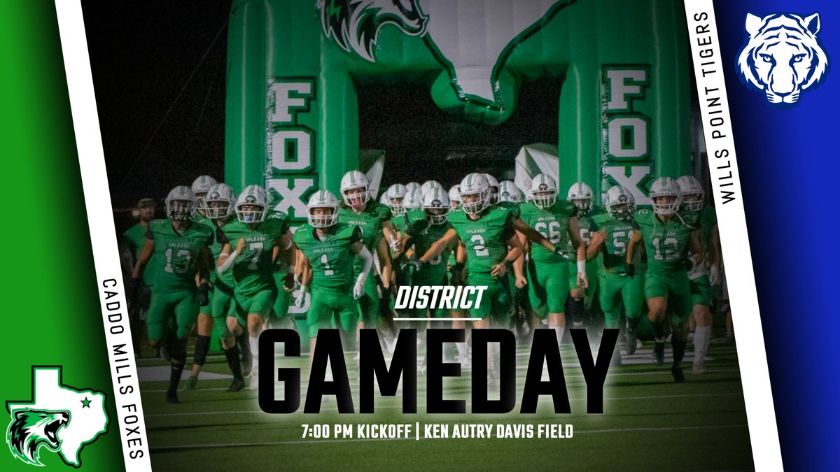 FoxUnleash's tweet photo. It's a rare #FoxThursday as your UNDEFEATED Foxes travel to Wills Point looking to go a perfect 10-0 on the regular season! @CaddoMillsISD @CaddoMillsHS @CaddoClub @cmfoxradio @luke__allison @KodiCrane @PrincipalHervey @annelysepayne #Uncommon #ATMO #HonorBound #GoldBallHunting https://t.co/fQTOsCUBWa