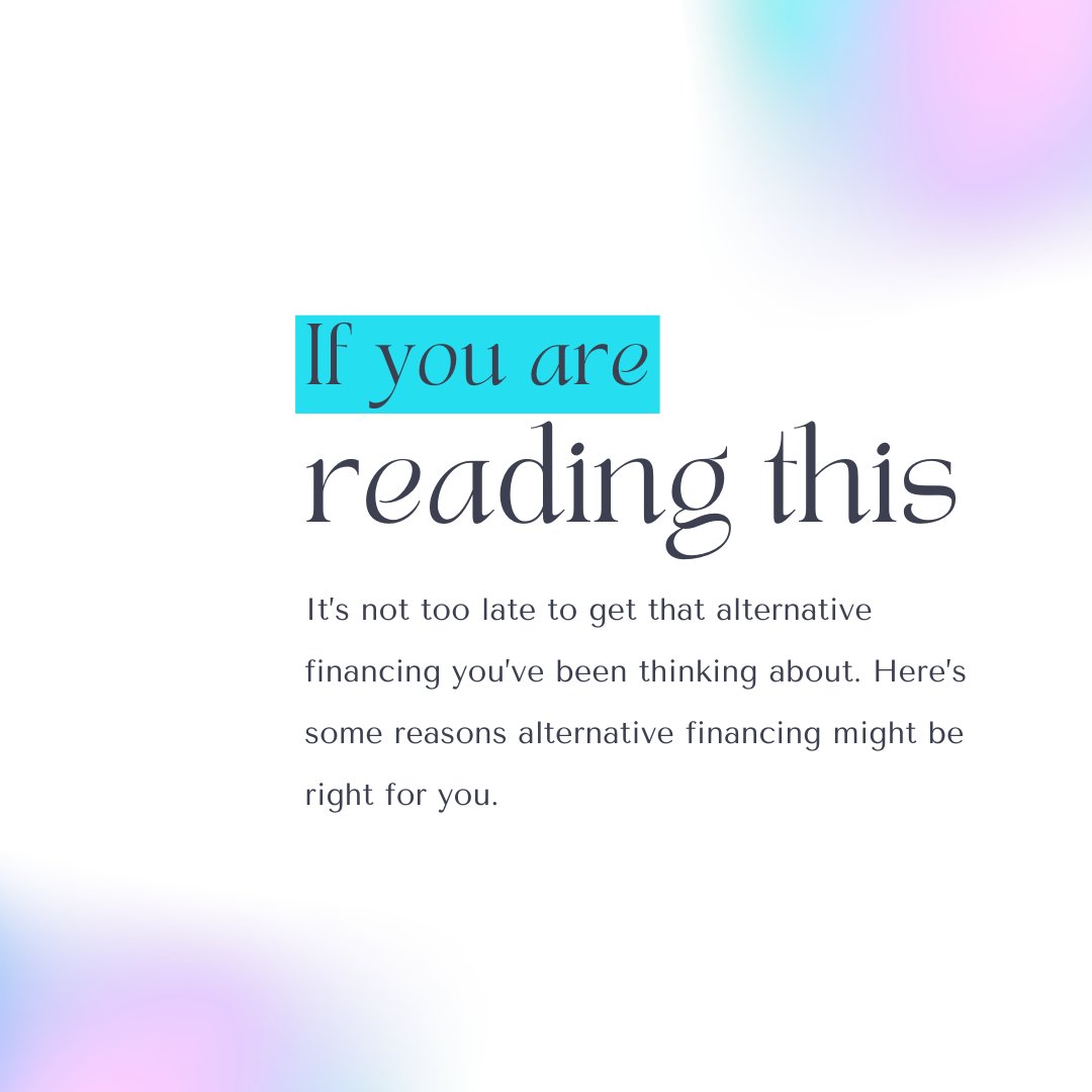 If you’re reading this… it’s not too late to get that alternative financing you’ve been thinking about.
Here are some reasons alternative financing might be right for you. #alternativefinancing #technology #fintech 

harbr.com/blog/posts/rea…