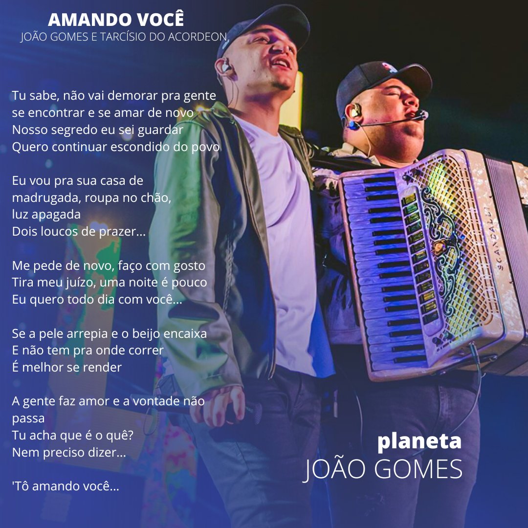 planetajoaog's tweet photo. Hoje (03), iremos acompanhar mais um lançamento do DVD ACREDITE 🧡 "Amando Você” vem aí pra acabar com o nosso juízo. E claro que disponibilizamos mais uma letra para você acompanhar! As 18hrs no canal do @joaogomescantor no YouTube, não esquece de ativar o sininho 🔔 https://t.co/iui6XK3pkk