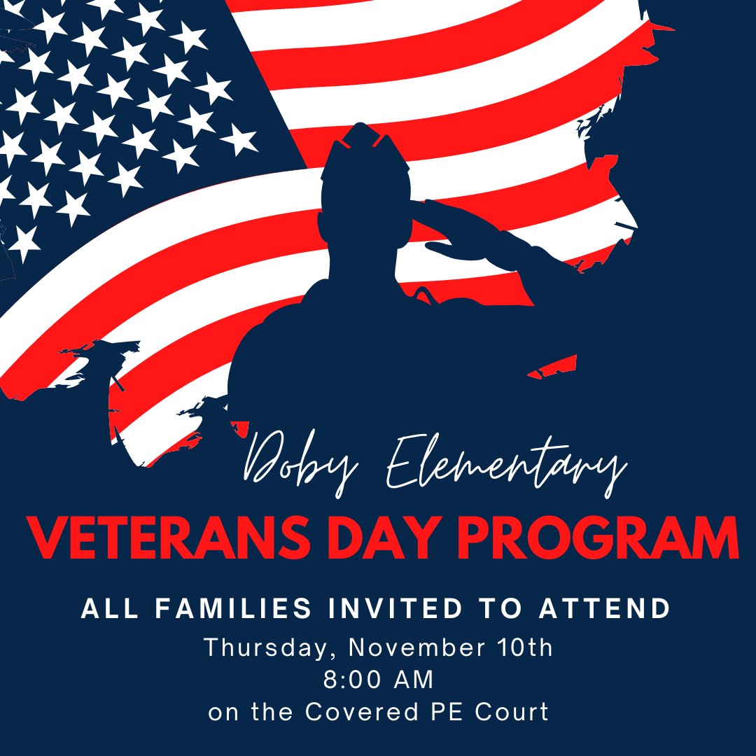 doby_elementary's tweet photo. All Navigator families are welcome to attend our Veterans Day program next week! #NavigatorStrong @HillsboroughSch https://t.co/Az0bzFMiGh