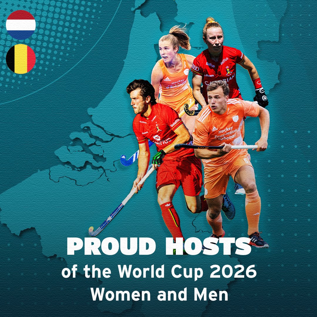 WK Hockey 2026 Dames en Heren in Nederland en België! 🏆

Vandaag heeft de FIH besloten de organisatie van het WK Hockey 2026 voor Dames en Heren toe te wijzen aan de KNHB en KBHB. Lees meer: bit.ly/3NAY1Qi