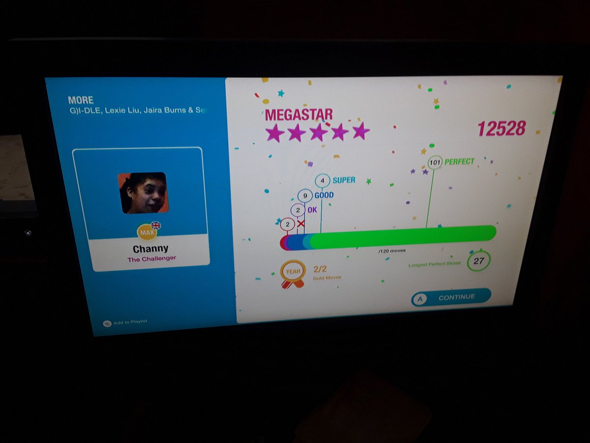 mcflyalwaysrule's tweet photo. A Song From Just Dance 2023 Is On Just Dance 2022 Unlimited For One Week It's More By KDA. This Is The Score I Got On My First Try On More. #justdance2022 #justdanceunlimited #justdance2022unlimited #newsong #justdance2023 #firsttry #morekda https://t.co/kxO6R3TL4F