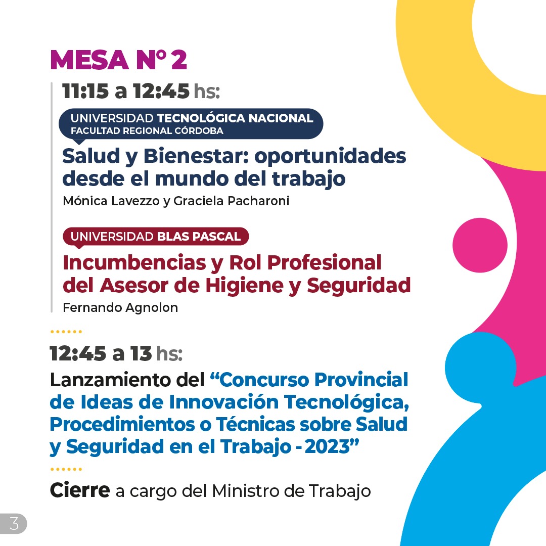 🩺El 10/11 viviremos la Pre Jornada de #SaludYSeguridadOcupacional, para que interesados se involucren con temáticas relacionadas a la profesión.  

Organizada junto al <a href="/mintrabajocba/">Min. Trabajo Córdoba</a>, <a href="/unc_cordoba/">UNC</a>, <a href="/ubpascal/">Universidad Blas Pascal | UBP</a> y <a href="/utncordoba/">UTNFRC</a>.
 
👉🏼Conocé más bit.ly/3DV66fo