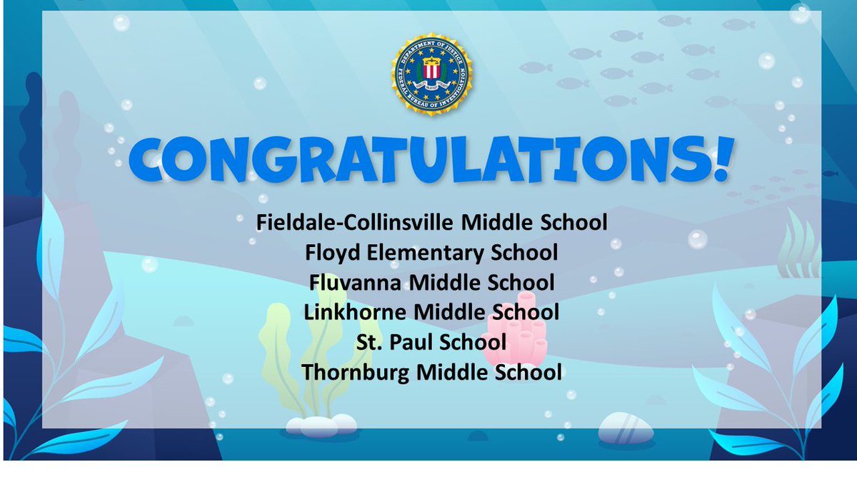 FBIRichmond's tweet photo. @FloydSchoolsVA @lmsjaguars @LCSEDU @FluCoSchools @FCMidd @hcps_va @CCPSDistrict Look who's incorporating #cybersecurity awareness into their curriculum for the 2022-2023 school year using the #FBI's Safe Online Surfing Challenge - our consistent performers from last month PLUS one. Welcome @ThornburgJags. 
Will the numbers increase next month? Let's see! https://t.co/W8e9yQIveo