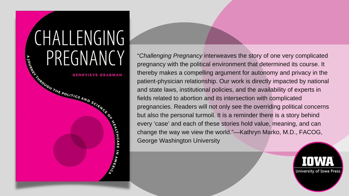 UIowaPress's tweet photo. Today's #NWSA2022 featured title in Women's Studies is CHALLENGING PREGNANCY by @grabmang #NWSAConference #killingrage @nwsa #WomensRightsAreHumanRights #WomensRights #pregnancy
Learn more: https://t.co/8laQfP12W2 https://t.co/SbNQaA1lUP