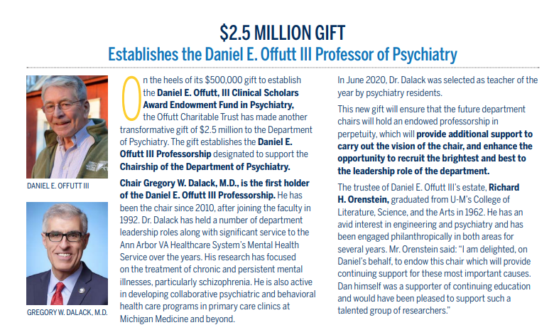 DrHowardLiu's tweet photo. A reminder that chairs have mentors as well.  Just this week, so glad to reconnect with @DalackMd, one of the true class acts among psychiatry chairs and a skilled mentor for dozens of psychiatry leaders. He is leading the way at @umichmedicine with a deep commitment to culture! https://t.co/ohCLPhhLXq