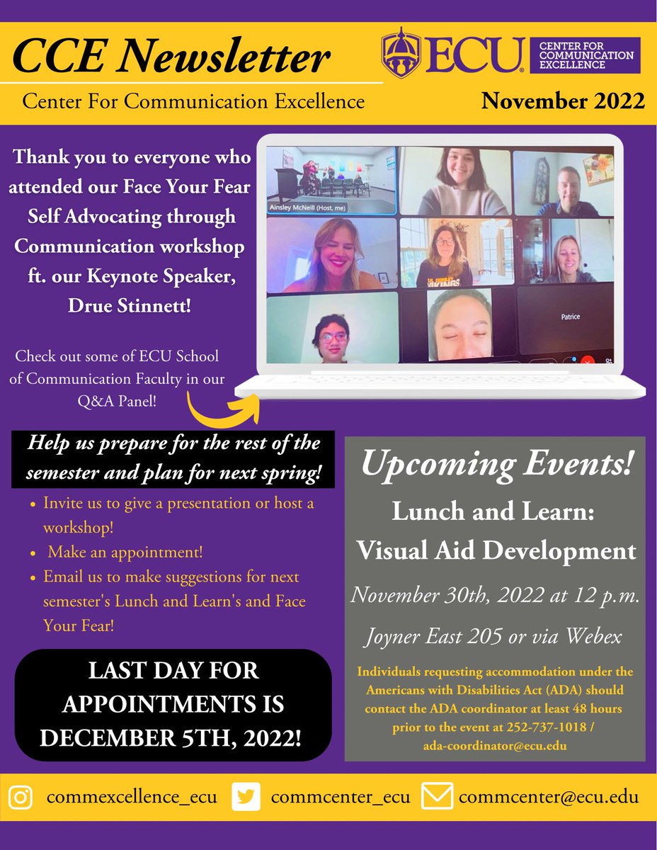 Check out our November Newsletter for all things CCE!!
