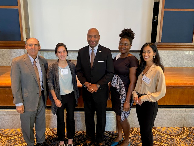 AUM held its second AUM Chancellor's Business Breakfast this Fall. The speaker this time was Alabama Department Of Labor Secretary Fitzgerald Washington. Fitzgerald Washington is pictured with AUM Chancellor Carl A. Stockton (far left) and AUM College of Business Ambassadors.