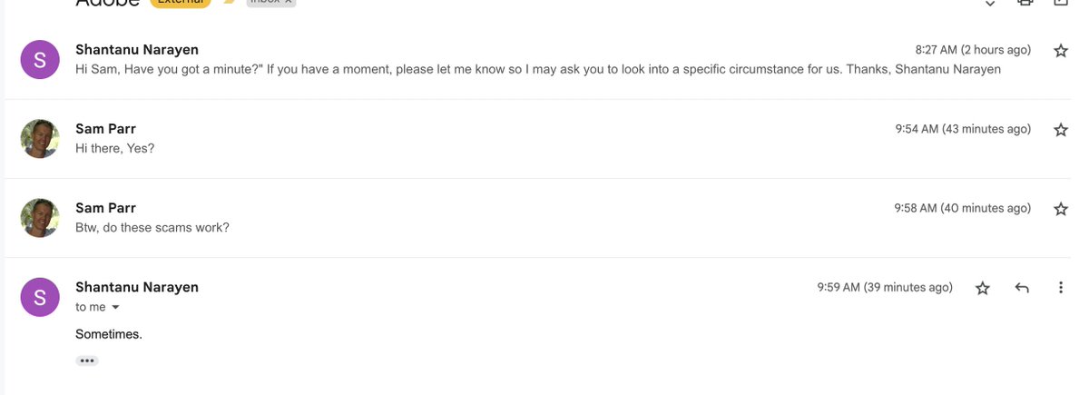 The CEO of Adobe just emailed me...