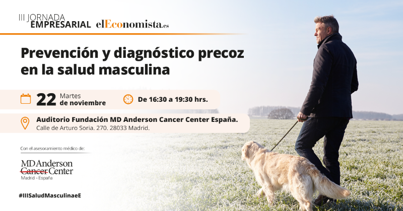 MDAnderson_ES's tweet photo. 📅 El 22/11 tendrá lugar una nueva edición de #IIISaludMasculinaeE, organizada por @elEconomistaes, para hablar sobre la prevención y diagnóstico precoz del cáncer en varones junto a grandes expertos.

⏰ De 16:30 a 19:30

📍Arturo Soria, 270.

¡Inscríbete! 👇