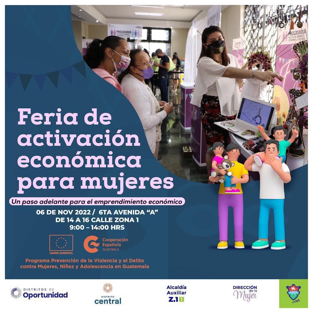 GuatemalaPrevi's tweet photo. 👉@muniguate / #PREVI te invita a #participar  este 06 de noviembre en la 𝗙𝗲𝗿𝗶𝗮 de activación económica para mujeres, en el marco del 🟠Día Internacional de la Eliminación de la Violencia contra la Mujer.  

📍 6ta avenida “A” de 14 a 16 calle zona 1 
⏰ 9:00 a 14:00 horas https://t.co/xDRirS5pmR