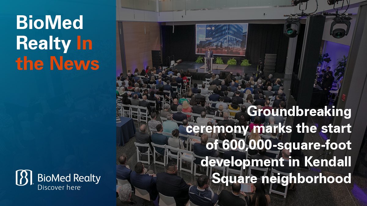 BioMedRealty's tweet photo. In case you missed last week’s 585 Kendall groundbreaking ceremony, the @BosBizJournal coverage provides more details on the development that will provide @TakedaPharma with state-of-the-art lab and office space: https://t.co/YlJ7hIBx1A https://t.co/J0eCwB1wVT