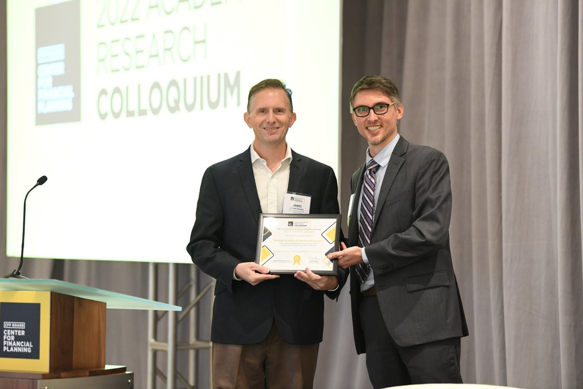 CFPBoard's tweet photo. Here’s the full list of recipients of the 2022 Best Papers, Early Career, Legacy &amp; Best Poster Awards presented during the Center for Financial Planning’s Academic Research Colloquium held last week in Washington, DC: https://t.co/uMDxU526Bm
#CFPARC #FinancialPlanning https://t.co/21Ju0YcnhJ