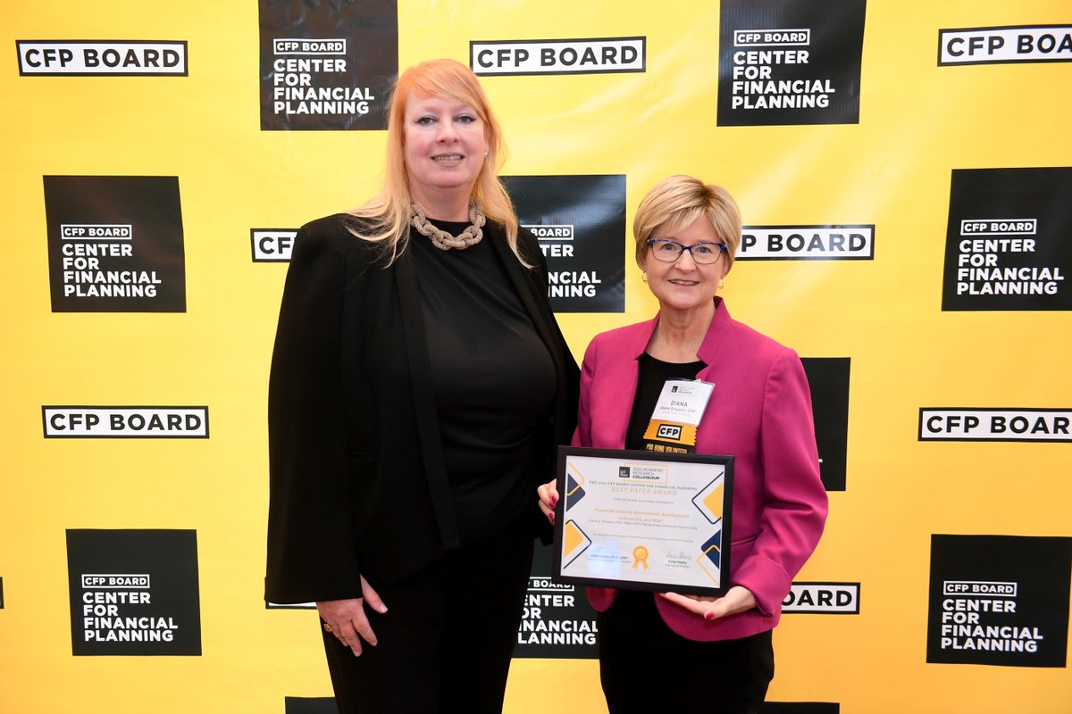 CFPBoard's tweet photo. Here’s the full list of recipients of the 2022 Best Papers, Early Career, Legacy &amp; Best Poster Awards presented during the Center for Financial Planning’s Academic Research Colloquium held last week in Washington, DC: https://t.co/uMDxU526Bm
#CFPARC #FinancialPlanning https://t.co/21Ju0YcnhJ
