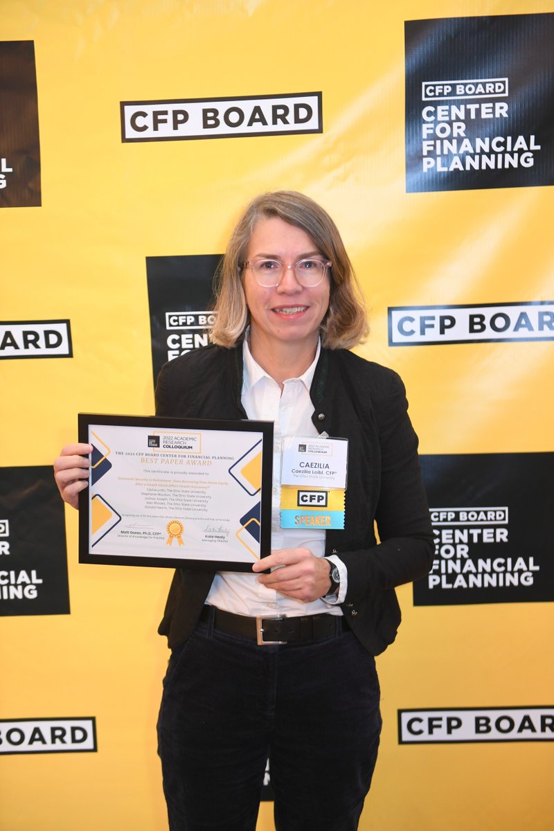 CFPBoard's tweet photo. Here’s the full list of recipients of the 2022 Best Papers, Early Career, Legacy &amp; Best Poster Awards presented during the Center for Financial Planning’s Academic Research Colloquium held last week in Washington, DC: https://t.co/uMDxU526Bm
#CFPARC #FinancialPlanning https://t.co/21Ju0YcnhJ