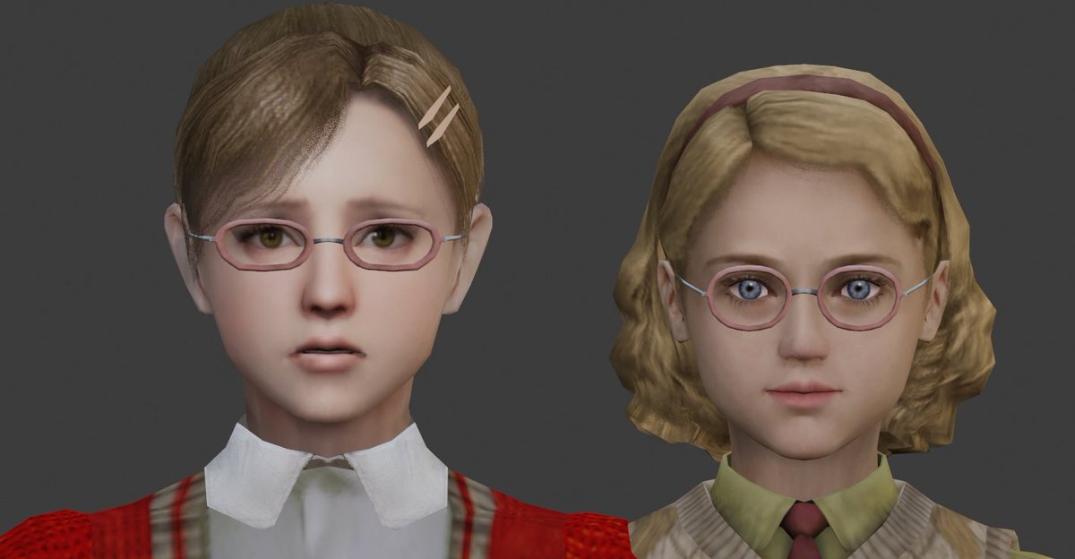 unlucky_Gurl_'s tweet photo. A little hiden thing in Jennifer model is some alterated form taken from another character: In maid dress she have an alt based on Diana hair (also green eyes) while for student/tennis one she have Meg glassess. #ruleofrose #gamemodel #gamefiles https://t.co/LfhwDzTQ4Z