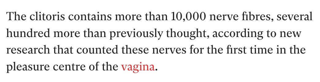 Dear @Independent, this article refers to the clitoris as 'the pleasure centre of the vagina.' I think it's important to remember that the clitoris is considered part of the vulva (the outer female genitalia), not the vagina (the muscular tube that leads to the cervix).
