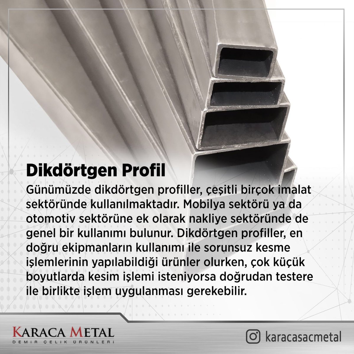 KARACAMETALL's tweet photo. 📦 Fiyat, Detaylı Bilgi ve Sipariş için;
📞 (0212) 549 21 43
🌐 https://t.co/UPB3Bp0avg
📩 info@karacametal.com

#dkpsac #galvanizlisac #hrpsac #baklavalısac #kutuprofil #demirprofil #galvanizprofil #demirboru #profilkesim #borukesim #sackesim #sacbüküm #karacametal #karacasac https://t.co/un6E825UKo