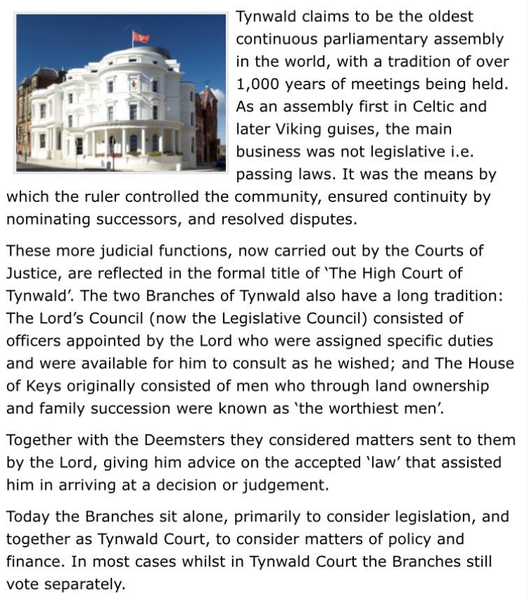 The Isle of Man’s parliament has a long history @tynwaldinfo