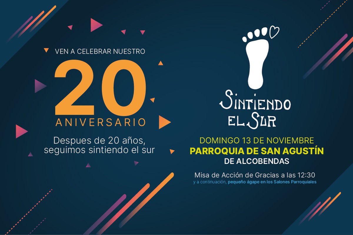 SintiendoelSur's tweet photo. Este próximo 13 de noviembre, celebramos nuestro 20 Aniversario y queríamos compartirlos con todos vosotros. Podemos afirmar, que 20 años después, seguimos sintiendo el sur.
👉 https://t.co/2uWDFrbmRL https://t.co/epw4oCV02f