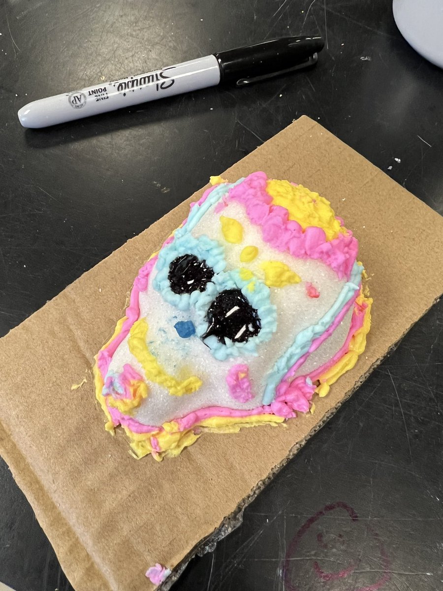 Decorating sugar skulls day one!! One of my favorite days! #risdartmatters #elevateLHJH #RISDBelieves #LHJHart #DiaDeLosMuertos