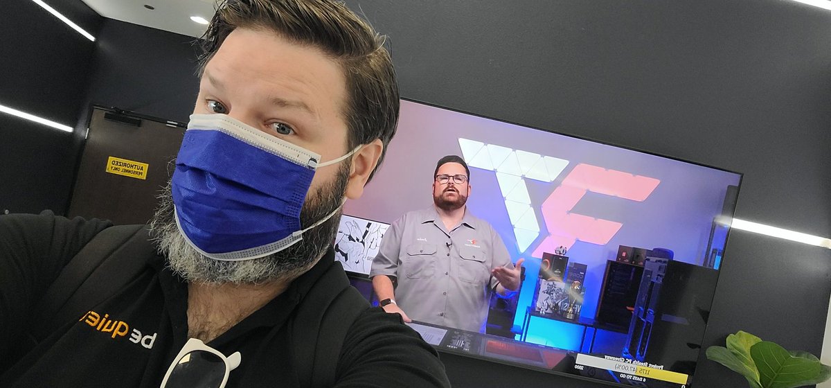 When you stop in for a meeting at <a href="/Newegg/">Newegg</a> and spot a friend on the TV 😂