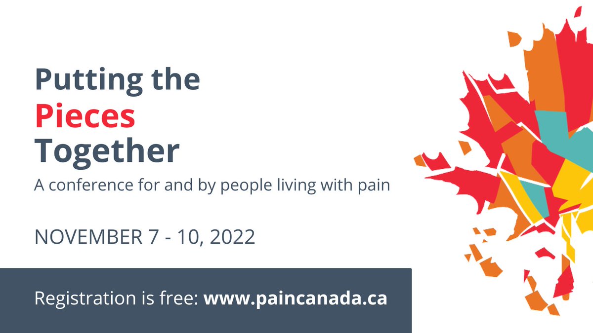 PainHQ_Mac's tweet photo. Eight million people in Canada are living with chronic pain - all with a story, insight &amp; ideas on how to improve care and support for people with pain. Putting the Pieces Together is a conference for and by people with pain. Registration's free. Join us. https://t.co/3NEBY8JnZK https://t.co/VHGBQejUkf