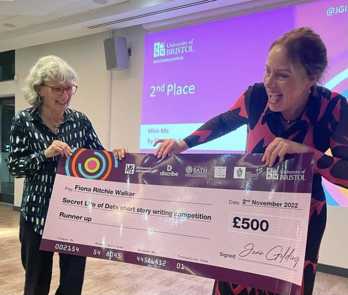 guttedherring's tweet photo. My best writing souvenir ever! Thanks @JGIBristol for running the Secret Life of Data short story competition, to the judges for choosing my story and to @womagwriter for sharing this competition on her blog. https://t.co/2uhPs11tVk https://t.co/A9KGNo4wTE