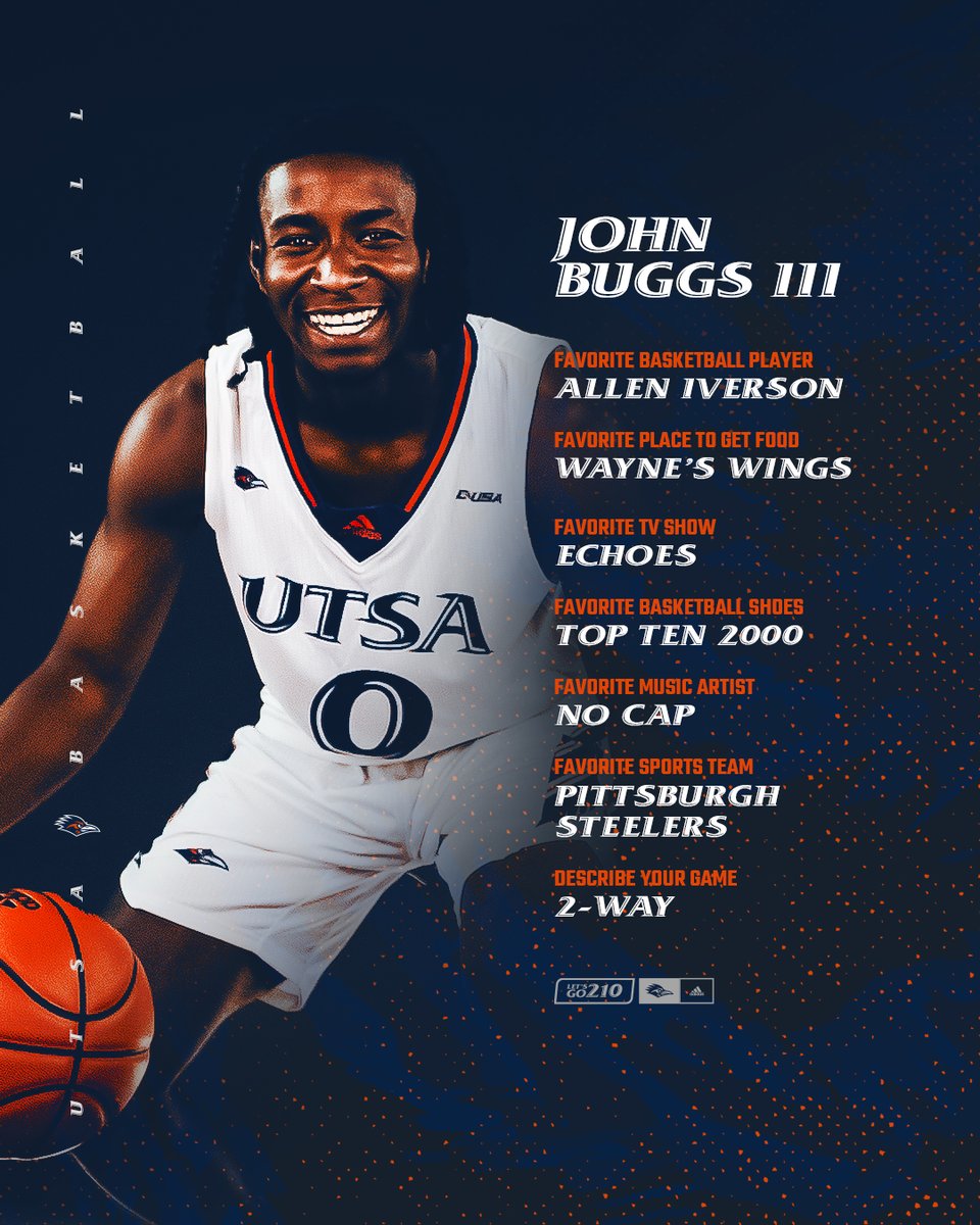 UTSAMBB's tweet photo. Get to know last night's leading scorer, newcomer John Buggs!

#BirdsUp 🤙 | #RunnersPACE https://t.co/t3zIHg5YrW