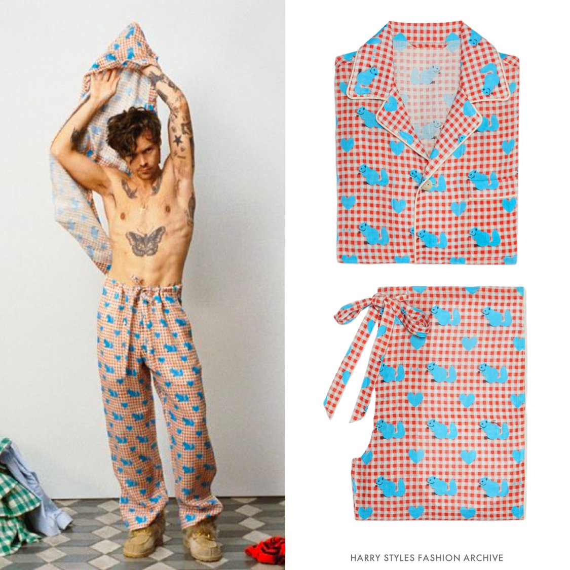 Harry Styles Fashion Archive on X: Gucci HA HA HA pajama set