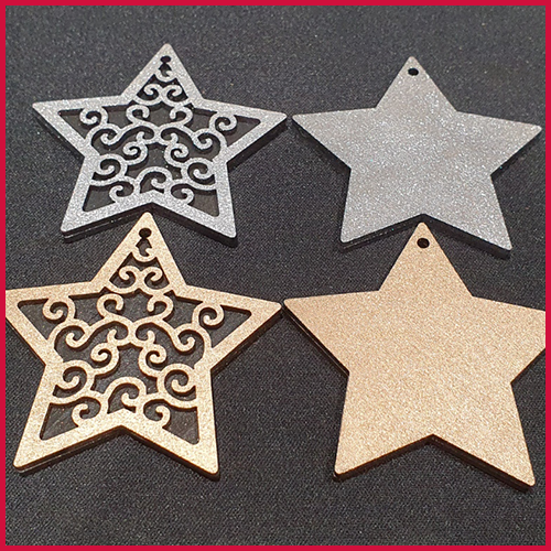 KenMidgleyCraft's tweet photo. More wooden layered Christmas decorations.  Available in Silver/Gold &amp; Rose Gold.  Filigree star design, on black back plate with face colour on rear of the ornament.  I have these available to order via FB, Direct message or my website https://t.co/qT1wwwuxYD https://t.co/Hciv7kvq8w