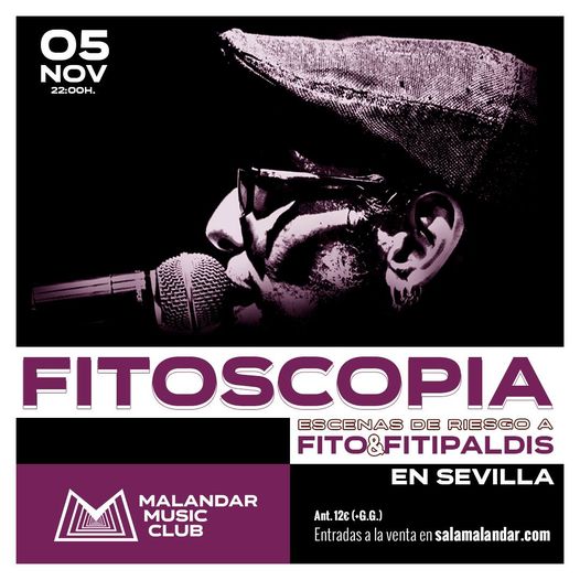 💥 SEVILLA !! 
HooOOoola Amig@s !! 
⚡El 5 de Noviembre estaremos realizando las escenas de riesgo a #FitoYLosFitipaldis en la <a href="/SalaMalandar/">Sala Malandar</a>  (Avd. Torneo, 46, #Sevilla) 
💥Hazte con tu entrada #antesdequecuente10 !! 
👉 eventbrite.es/e/427820210767
Aforo limitado. <a href="/fitoscopia/">fitoscopia</a>