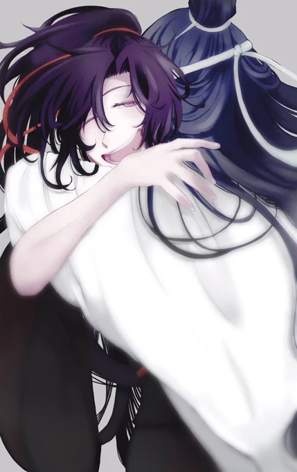 #一番最初に描いた忘羨と最近描いた忘羨クリスタという文明に利器が使えるようになりました…未だ修行中、絵柄安定しない 