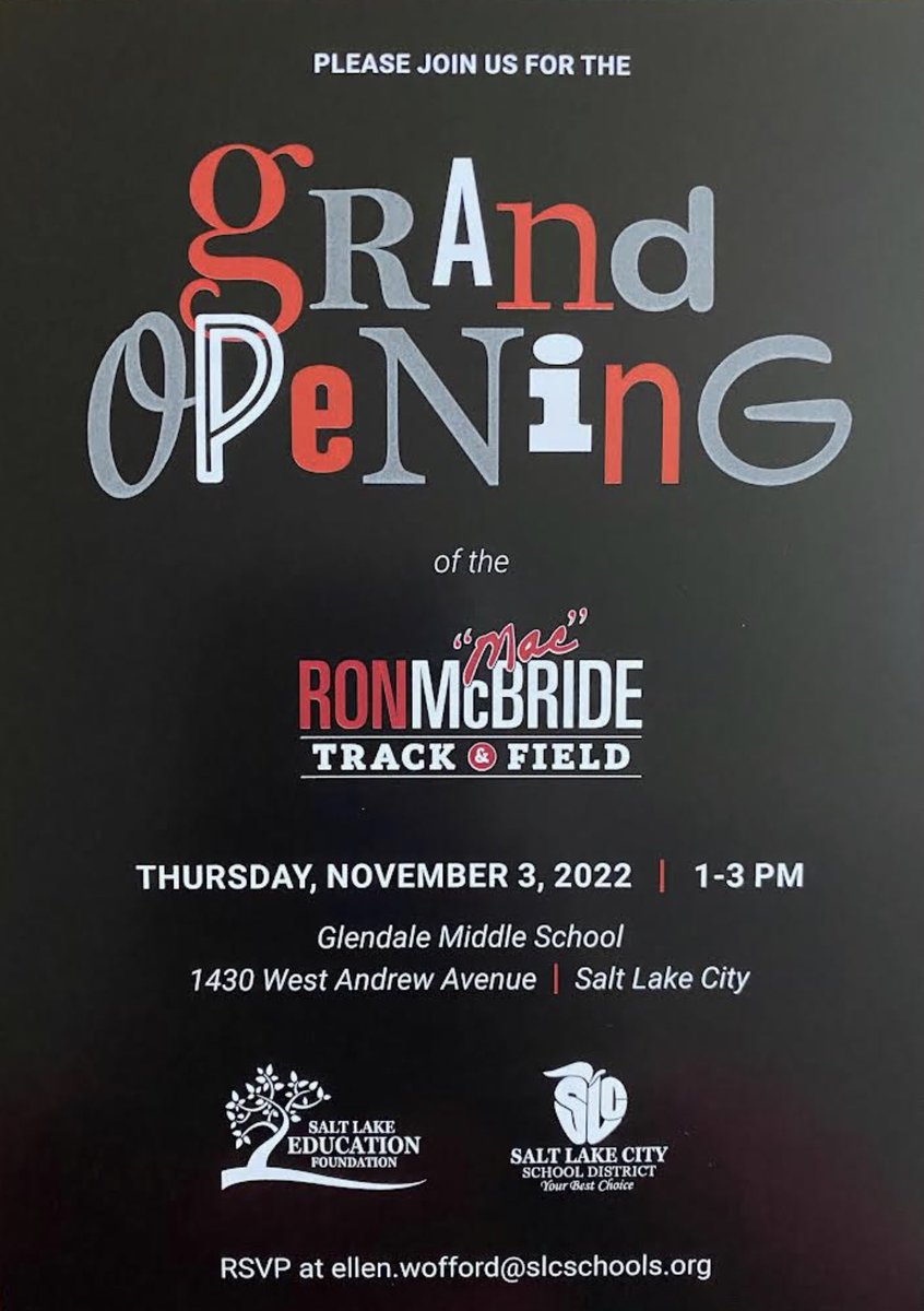 rmacfoundation's tweet photo. We are so excited to open the Ron McBride Foundation Legacy track at Glendale Middle School today! #LoveYouMan https://t.co/hTWBG4RWz6