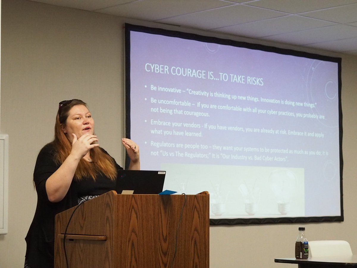 Inspn_org's tweet photo. #InSPN - Cetrice Mosley-Romero “When It’s OK to be Vulnerable in Cybersecurity” at our quarterly meeting. 

New website has been launched as of last week. https://t.co/IFPFYxsaBt

Other highlights: 

Human connections 
Cyber Courage
Vulnerable
Synergy https://t.co/VMMYja1tvC
