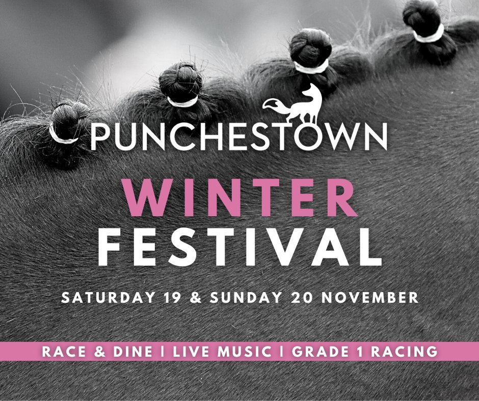 intokildare's tweet photo. Something for the Weekend?
The @punchestownrace Festival returns 19/20 November.
Full to the brim with top class graded racing π live music π΅ π€ bars, food π & fun for the kids.
Book now!
Visit π² https://t.co/vP4h1hBwL5
#IntoRacing #Festivals #LiveMusic #Entertainment https://t.co/V7Fuahc8La
