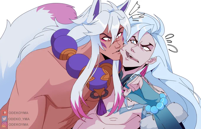 No mom, I don't have a thing for cartoon men with long and white colored hair #Sett #Kayn #LeagueOfLegends #LeagueOfLegendsFanArt #ArtofLegends 